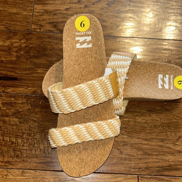 Billabong Women Slides Sandals 9 Beige Cork Soles Braided Rope Upper Com… - Picture 4 of 7